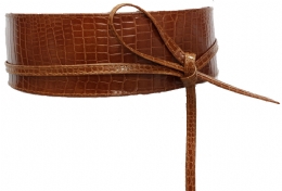 Rust croco belt with double turnaround