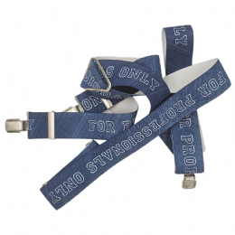 Unisex blue jean suspenders For Professionals Only