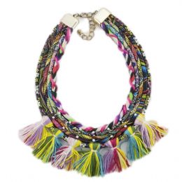 Ethnik colourful necklace with tassels