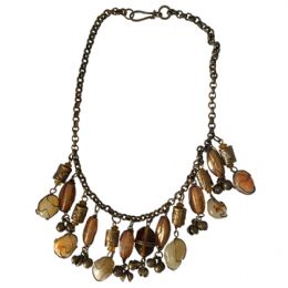 Retro antique gold necklace with semi precious stones