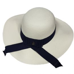 Γυναικείο original χειροποίητο Panama καπέλο από το Εκουαδόρ με μπλε κορδέλα
